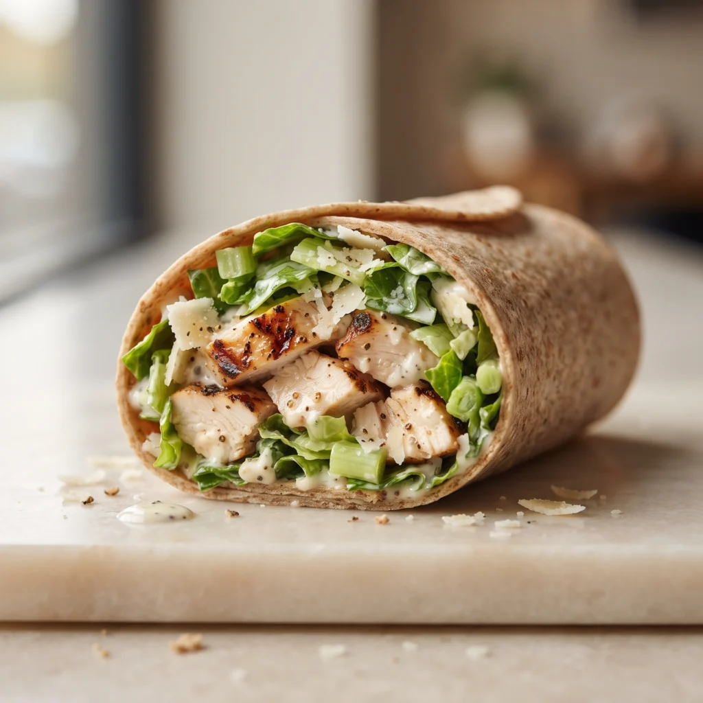 High Protein Chicken Caesar Wrap