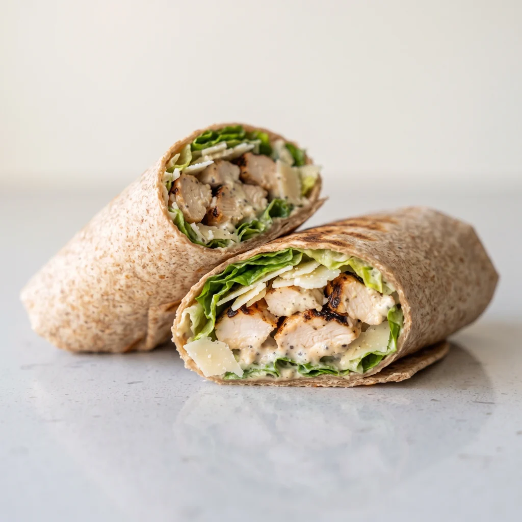 High Protein Chicken Caesar Wrap