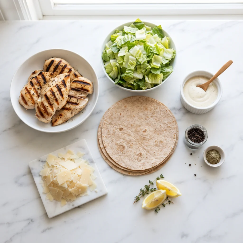 High Protein Chicken Caesar Wrap