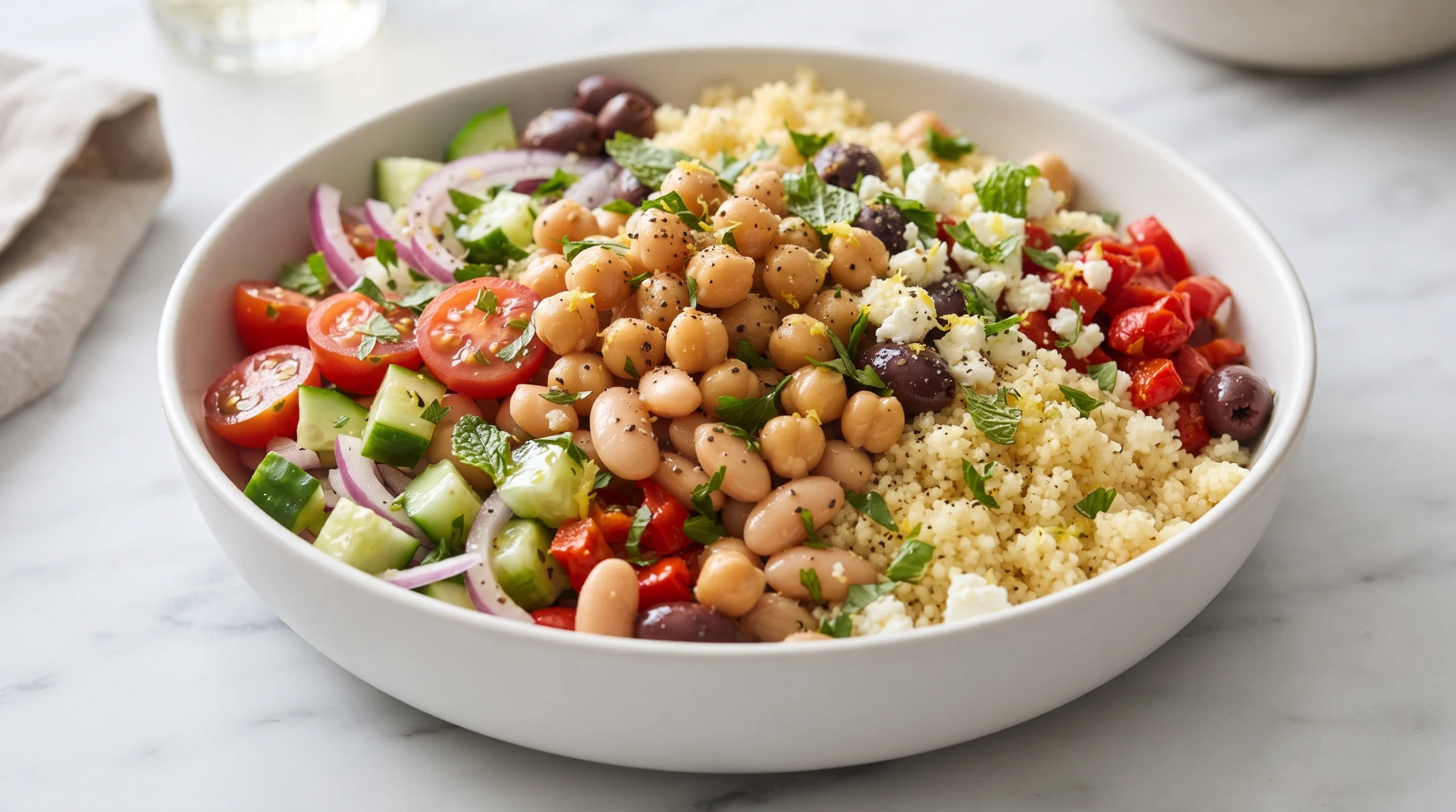 Budget Mediterranean Bean Bowl