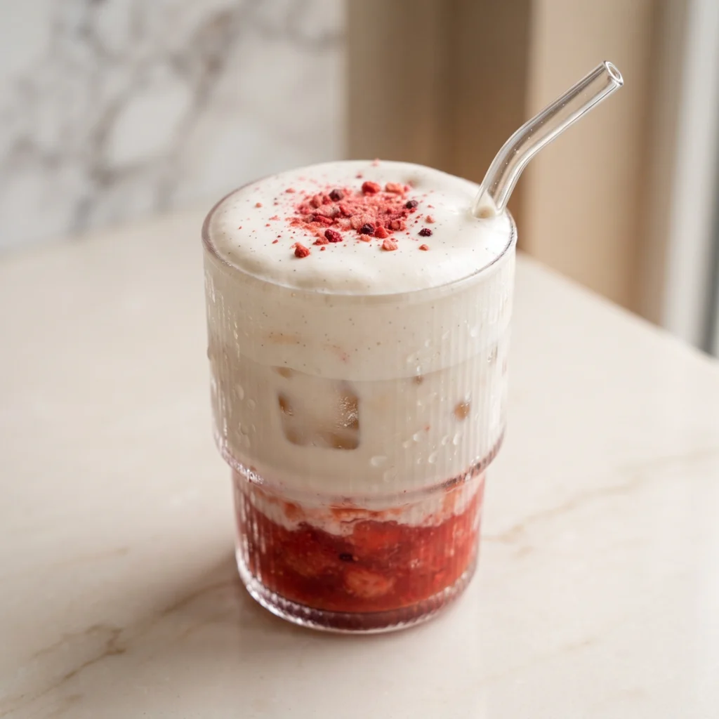 Strawberry Vanilla Cold Foam Drink