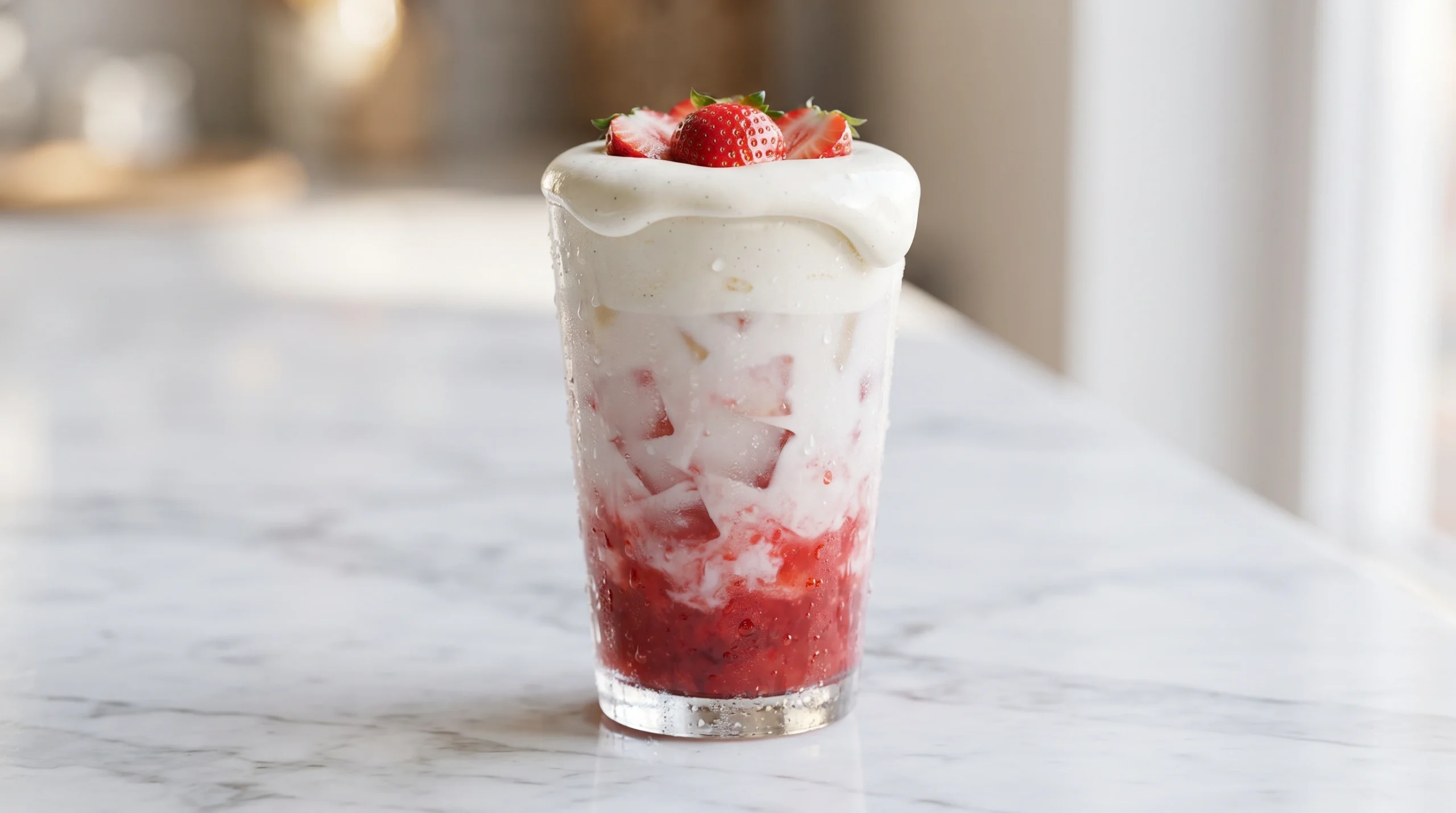 Strawberry Vanilla Cold Foam Drink